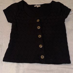 Button down black short sleeved shirt from Madewell